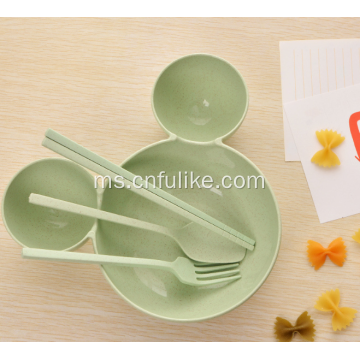 4-Pieces Mickey Mouse Shape Children&#39;s Tableware